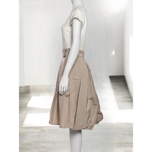 AKRIS PUNTO Mixed Media Dress Size 6 Snap Pockets Bubble Hem Utility Avant Garde - Picture 3 of 16